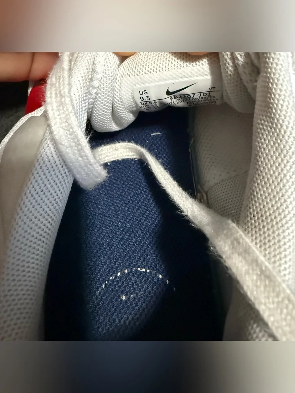 Nike White Sneakers with Red Swoosh